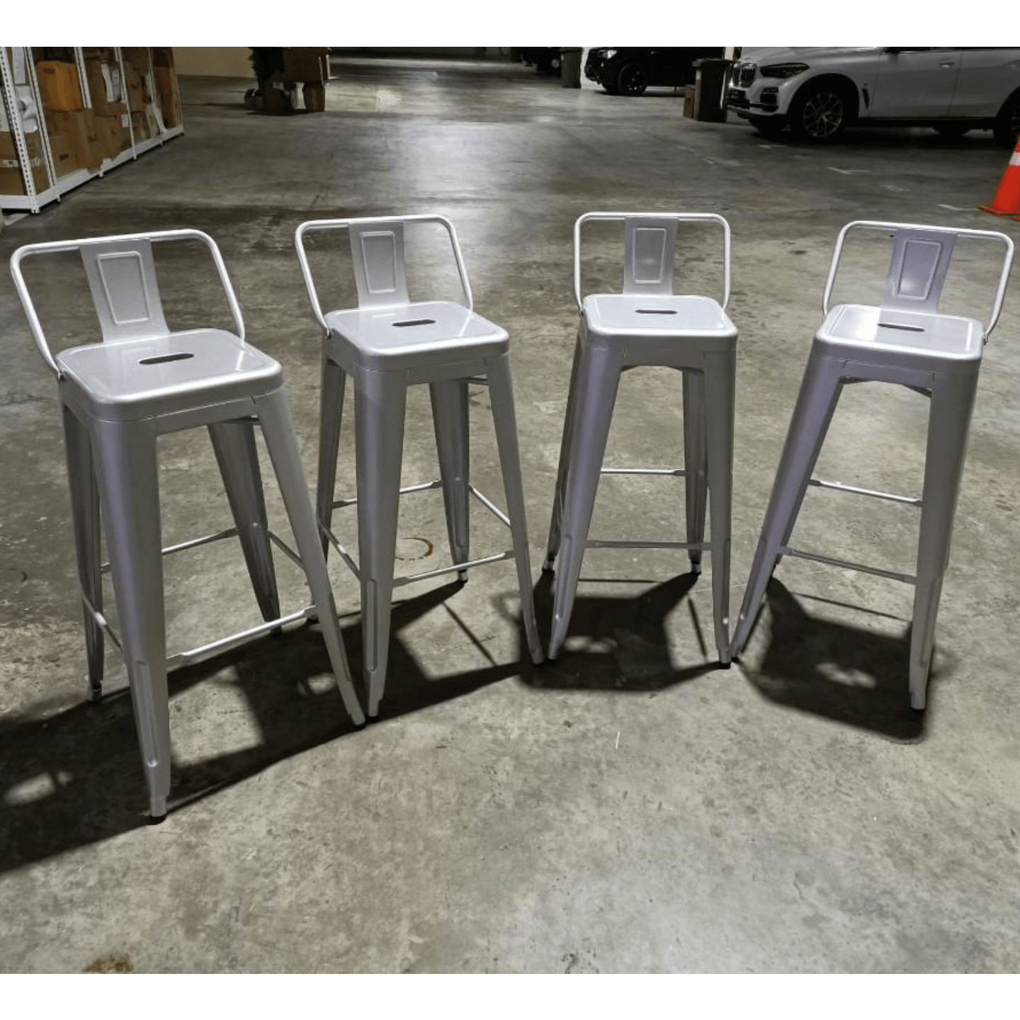4 x CORSA Metal Bar Chair in SILVER