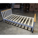 ZABETH Single Size Wooden Bedframe in WHITE