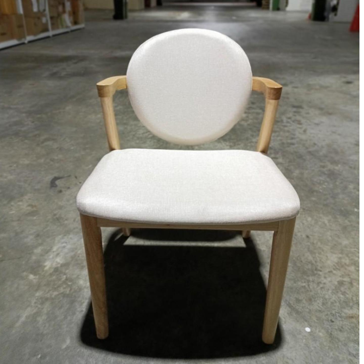 CHECKERS Dining Chair in Natural with Cream Cushion