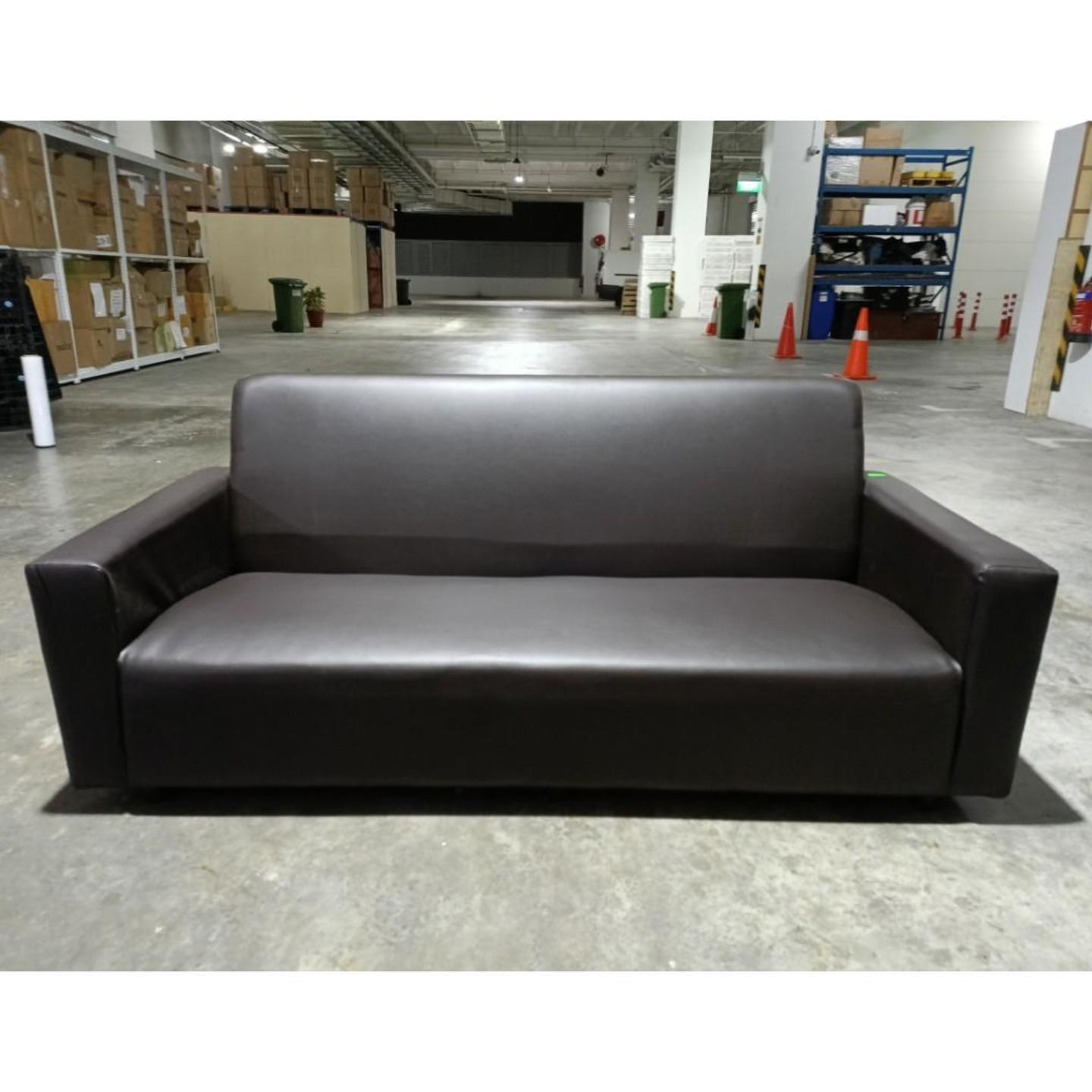 SANDLER 3 Seater Sofa in BROWN PVC