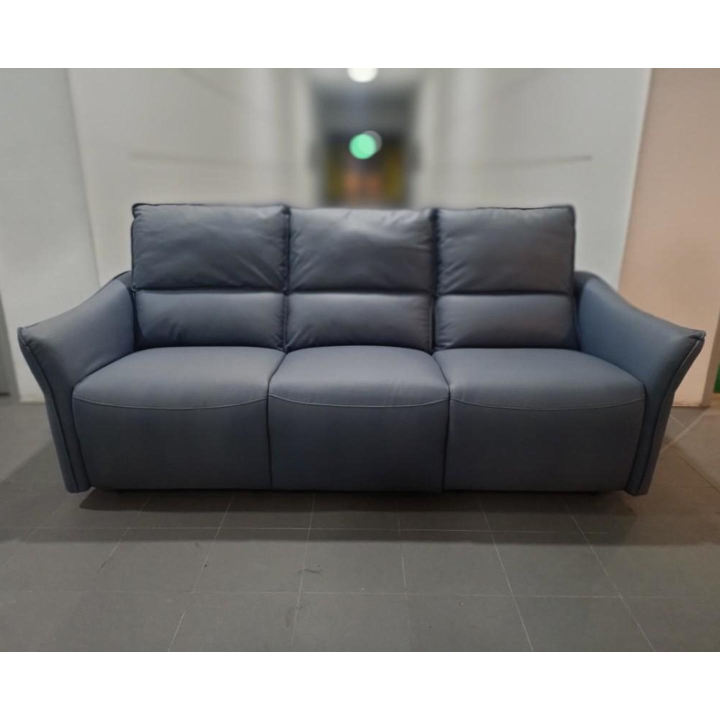 REVLONA 3 Seater Recliner Sofa in BLUE Leatheraire - EX DISPLAY