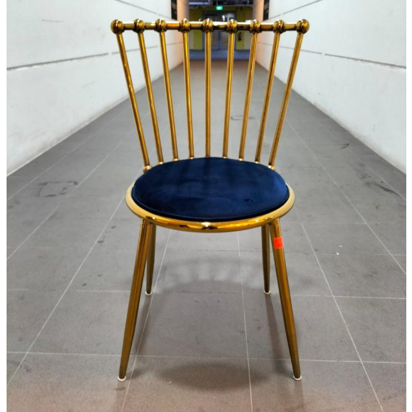 UTORIA Chair in Gold Frame with Blue Cushion