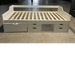 RUZENDA Wooden Single Day Bed with Drawers in WHITE