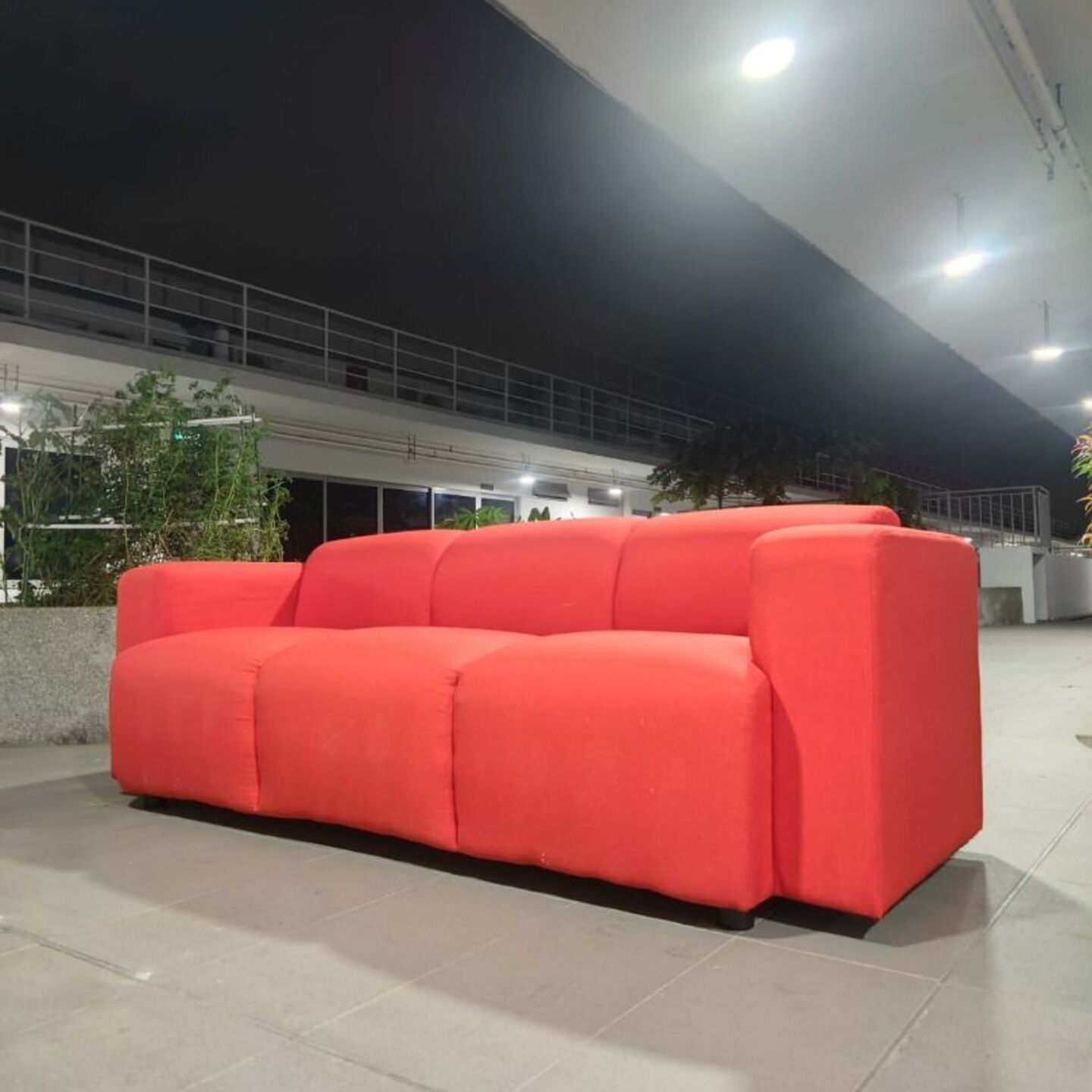 KELLER 3 Seater Sofa in RED FABRIC