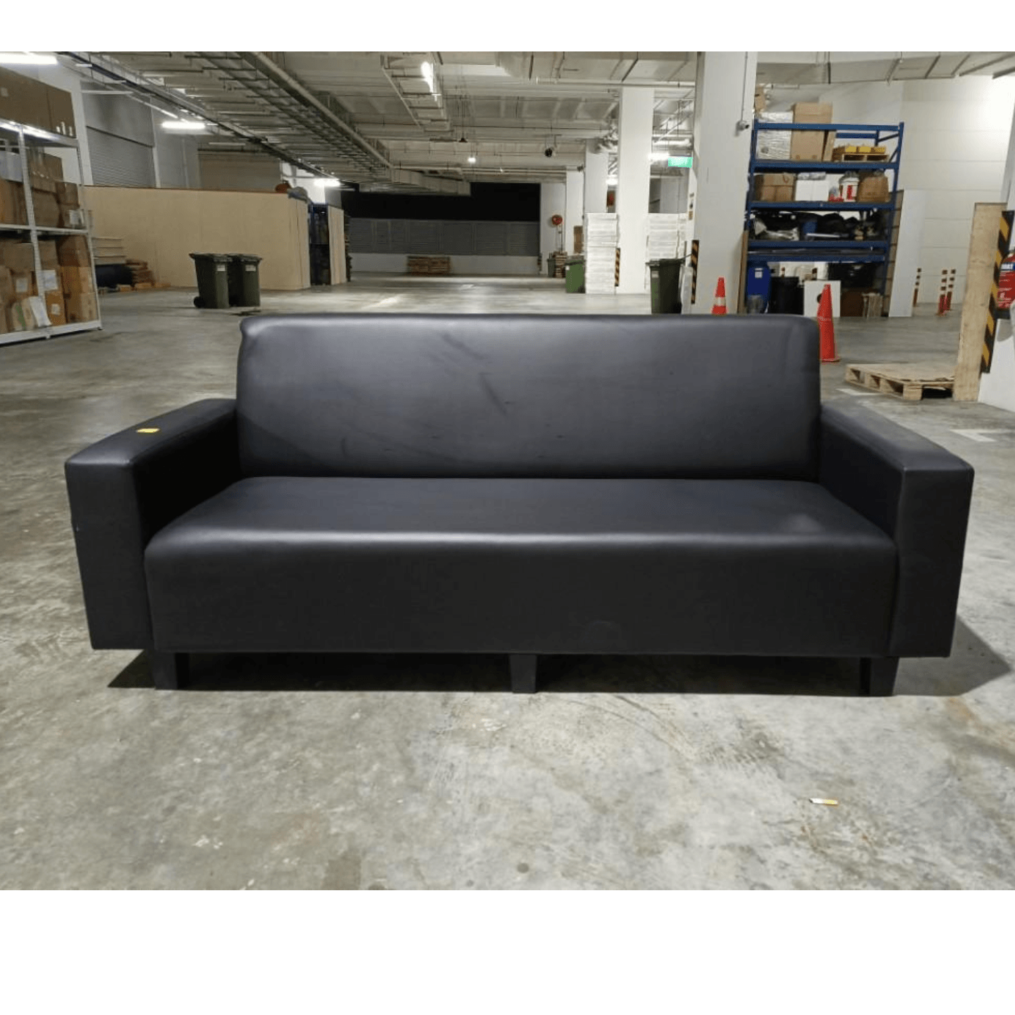 SANDLER II 3 Seater Sofa in BLACK PVC
