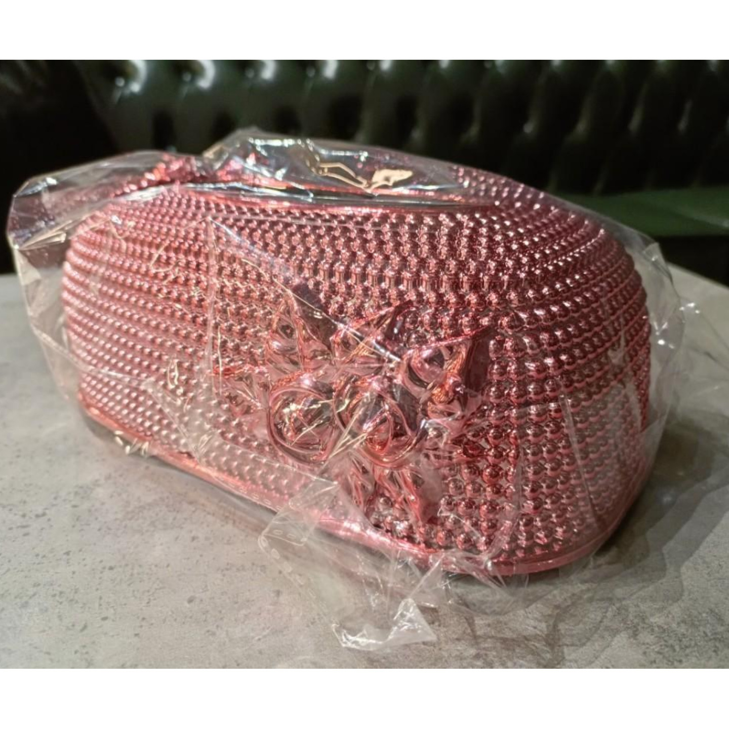 TIERA Tissue Box in PINK CHROME
