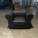 (PRE-ORDER0 SALVADO II Single Seater Sofa in MATT BLACK PU - Estimated Delivery in End November 2021