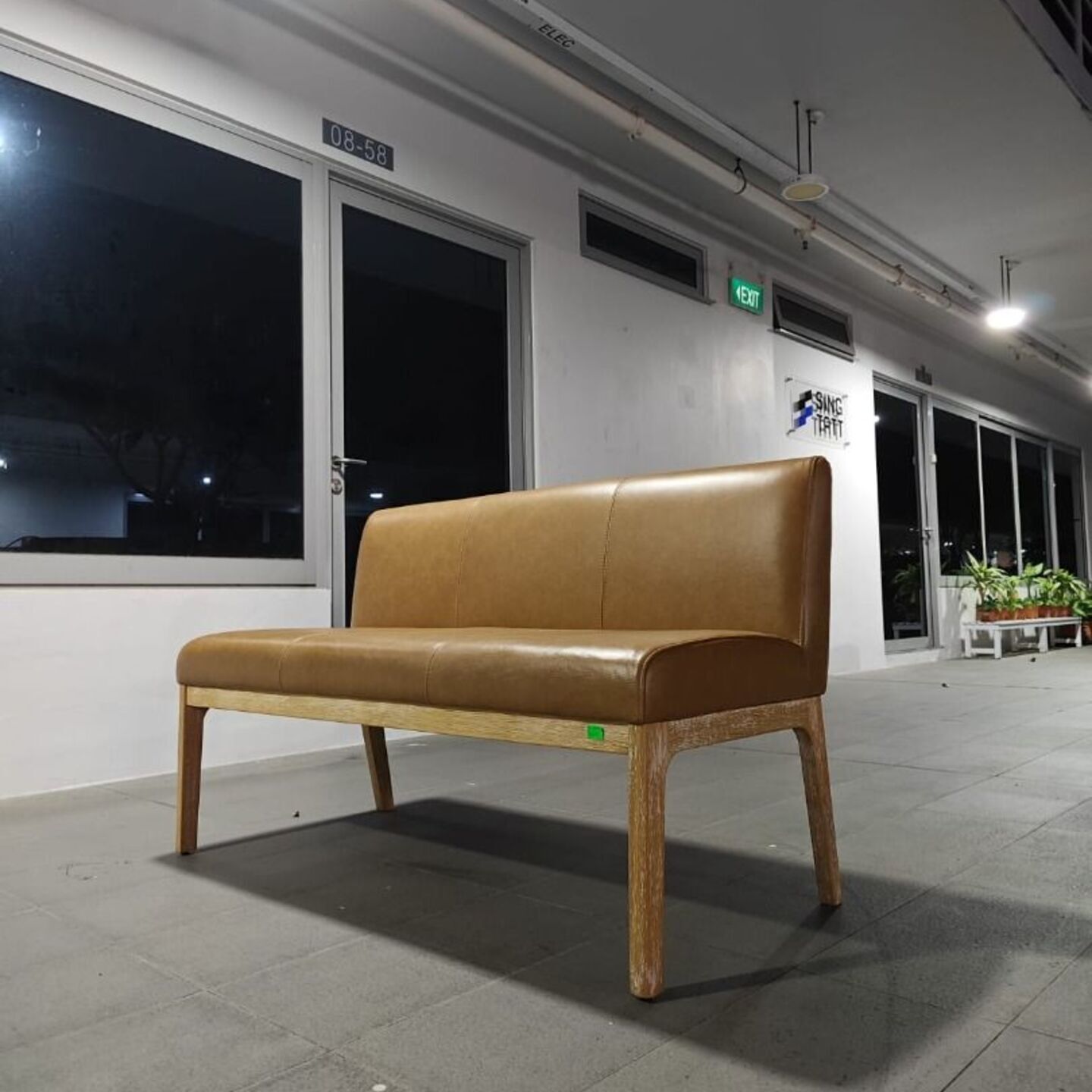 REAY Leather Banquette Bench