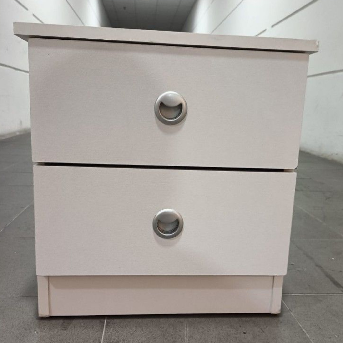 HENEL 2 Drawers Bedside Table in WHITE