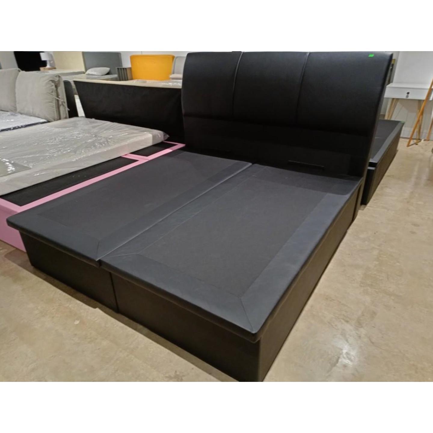 ESCOBAN KING Size Faux Leather Storage Bed in BLACK