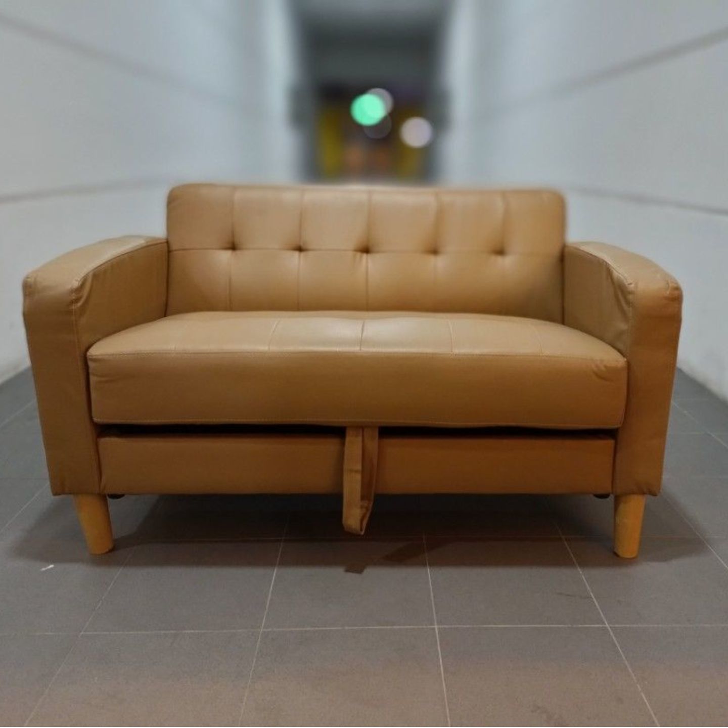 HSV 2 Seater Sofa with Storage in CHAMPAGNE PVC