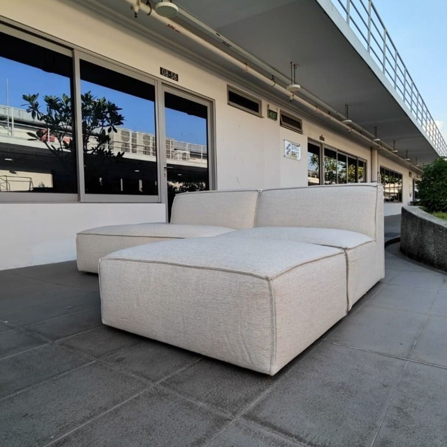WICKZ Left Chaise Armless Sofa with ottoman