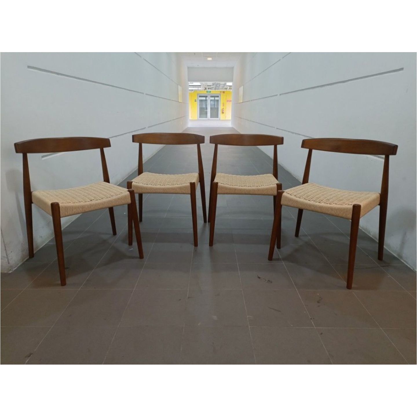 4 x EUNAE Dining Chairs in WHITE WASH
