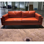 VENZENI 3 Seater Designer Sofa in GLOSS BROWN PU