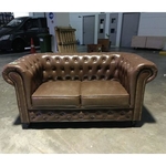 PRE-ORDER SALVADORE X 2 Seater Chesterfield Sofa in DARK COCO BROWN - Estimated Delivery in Early Nov 2021
