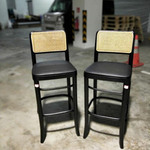 Pair of VOLONIA Rattan Bar Chair in BLACK