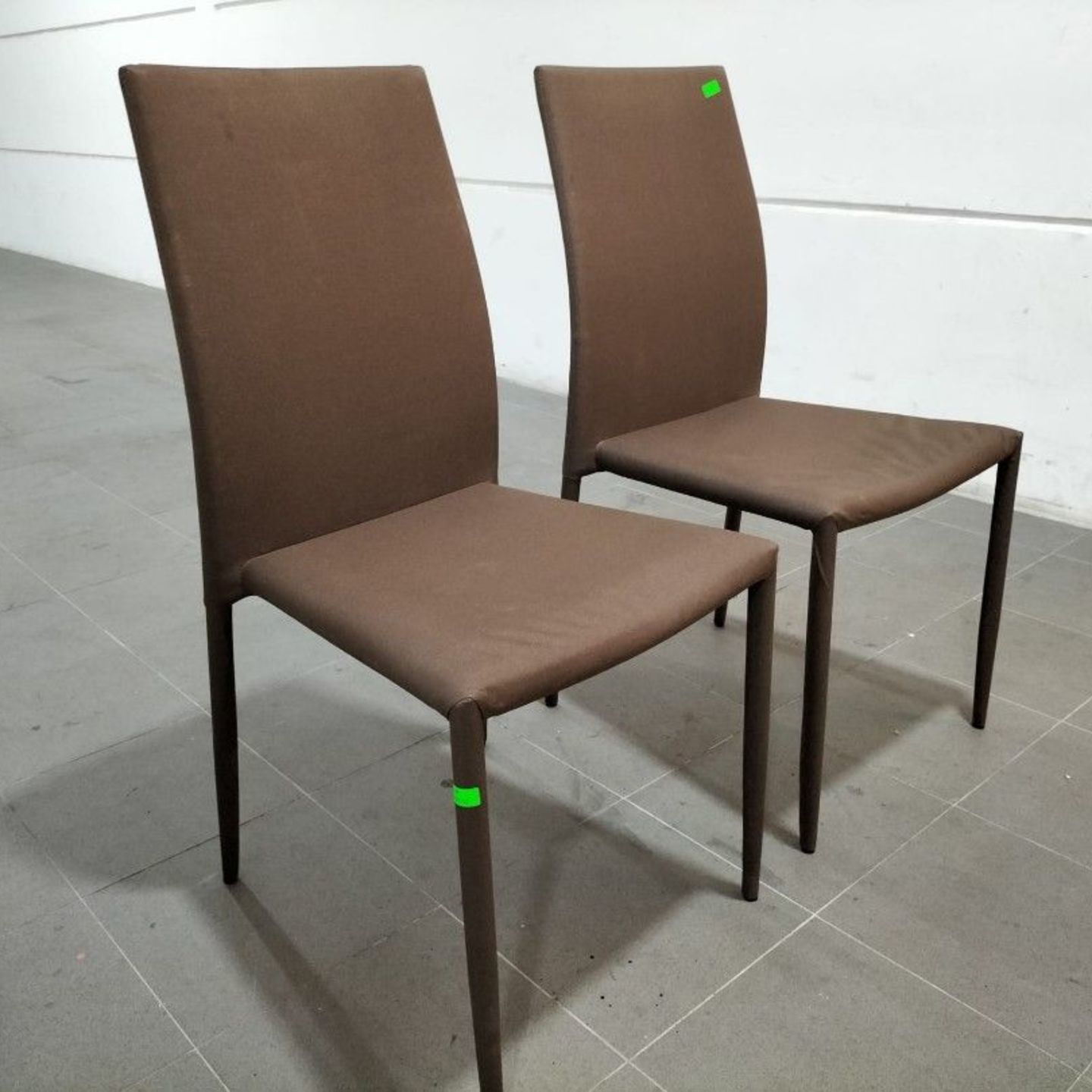 2 x COOPER Dining Chairs in BROWN FABRIC