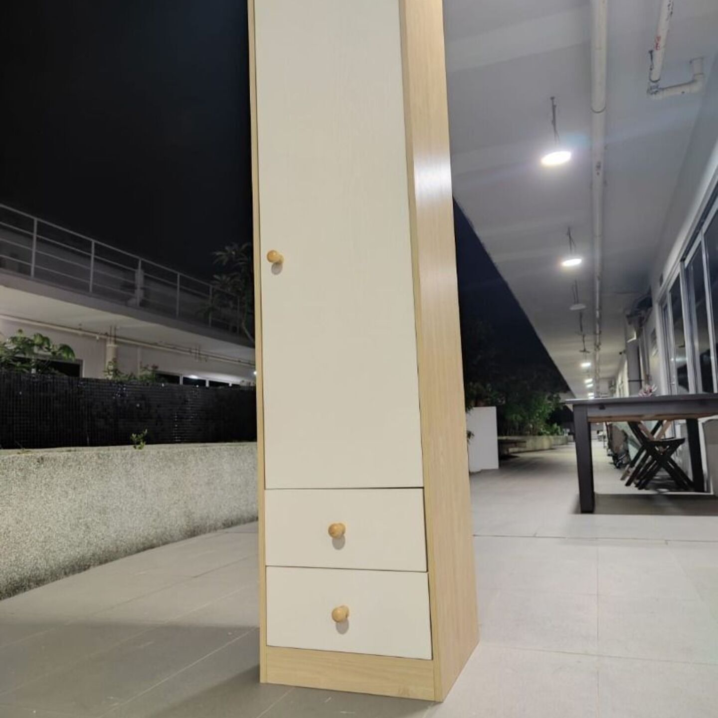 CARDOSO Tall Storage Cabinet with Drawers (Natural)