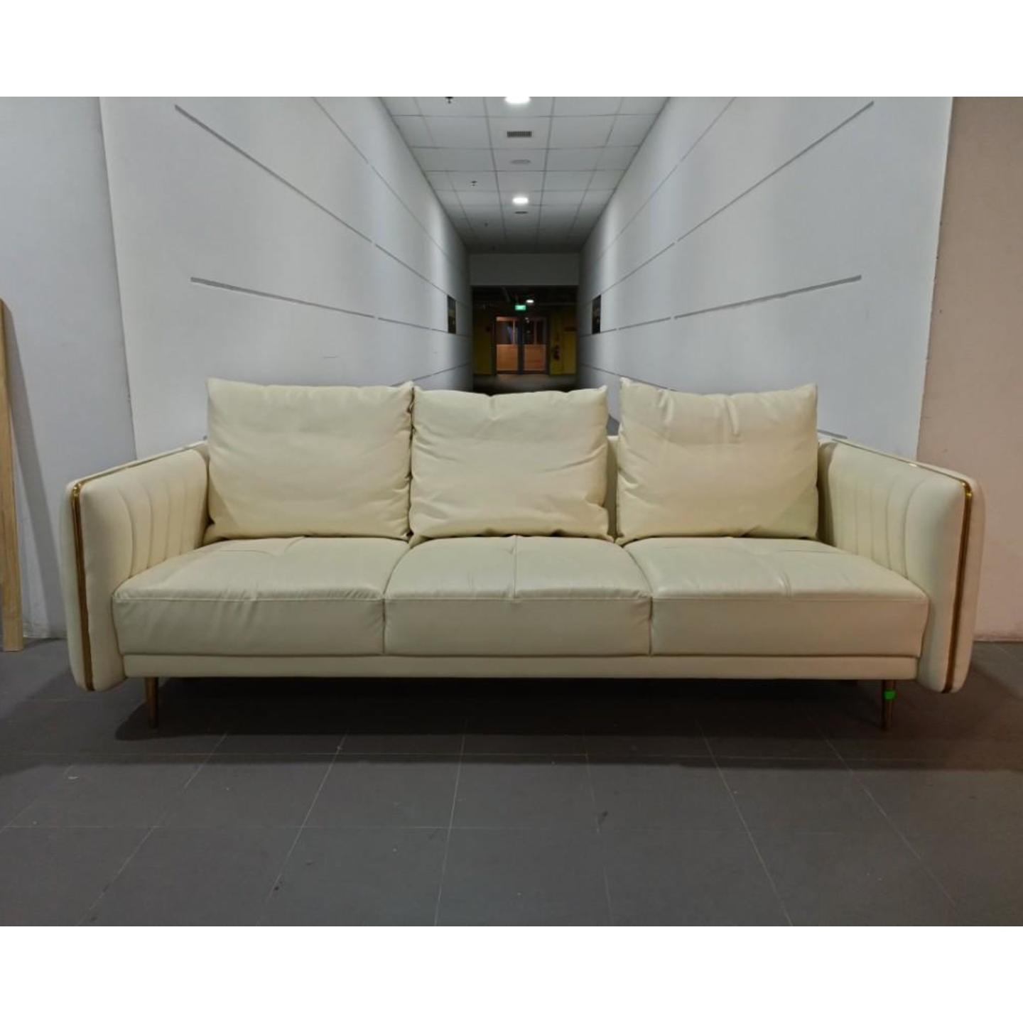 BENELLI 3 Seater Genuine Sofa in LIGHT CREAM