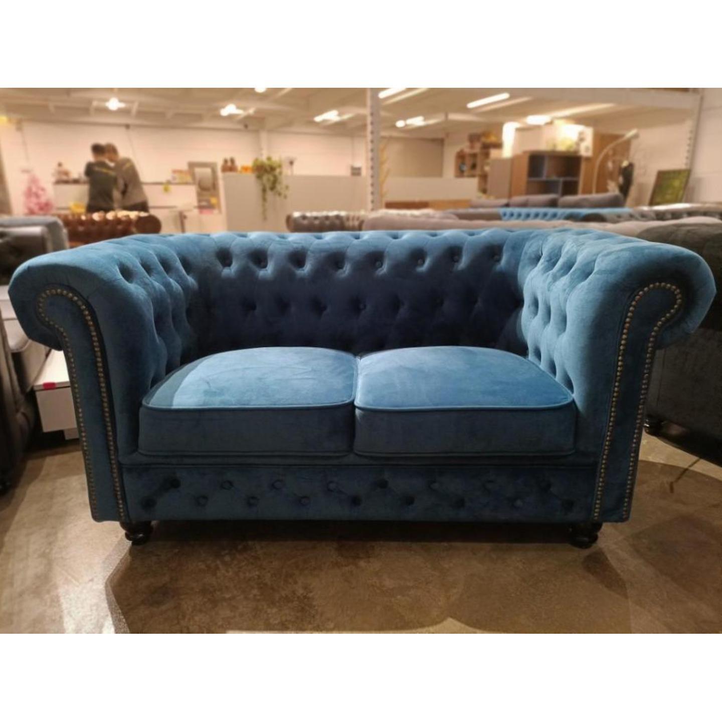 (PRE ORDER) SALVADORE X 2 Seater Chesterfield Sofa in MIDNIGHT BLUE VELVET - Estimated delivery by end August 2022