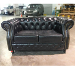 BOTTEVA Chesterfield 2 Seater in GLOSS BLACK PU