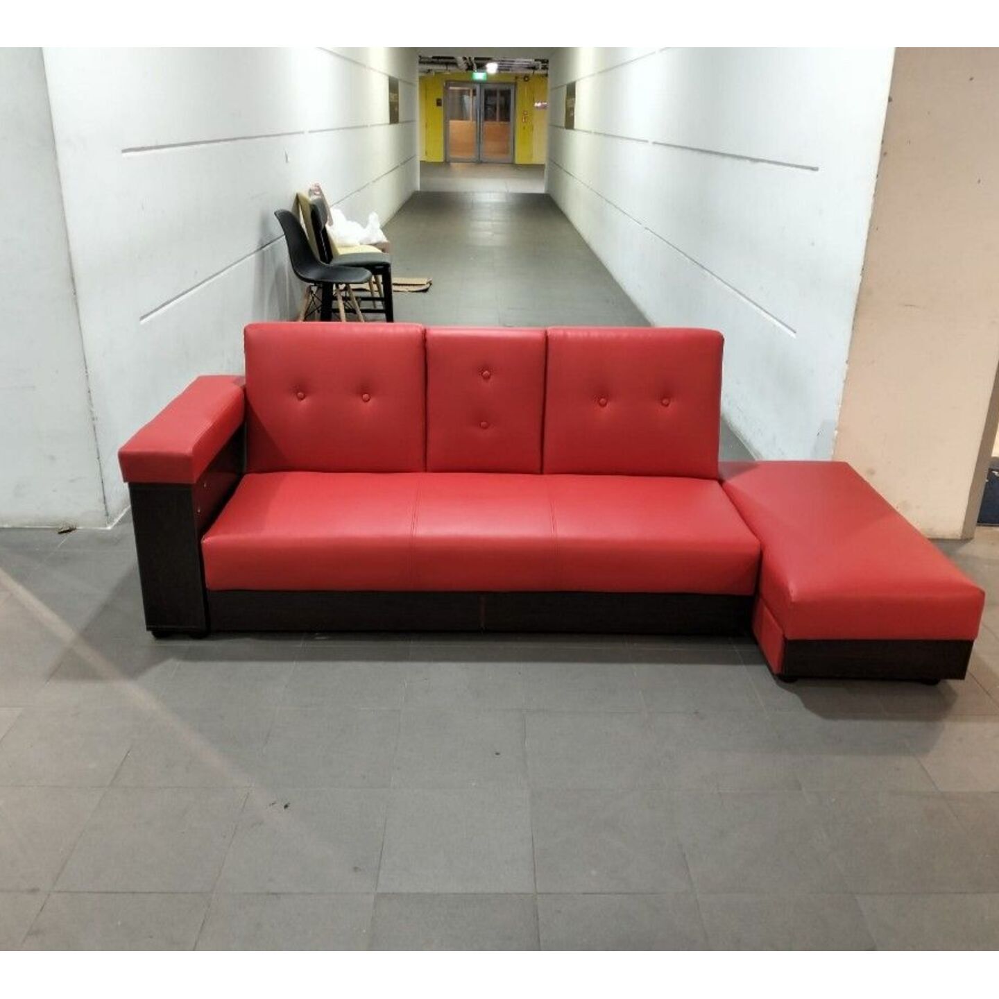 MIKO Storage Sofa Bed in RED PVC