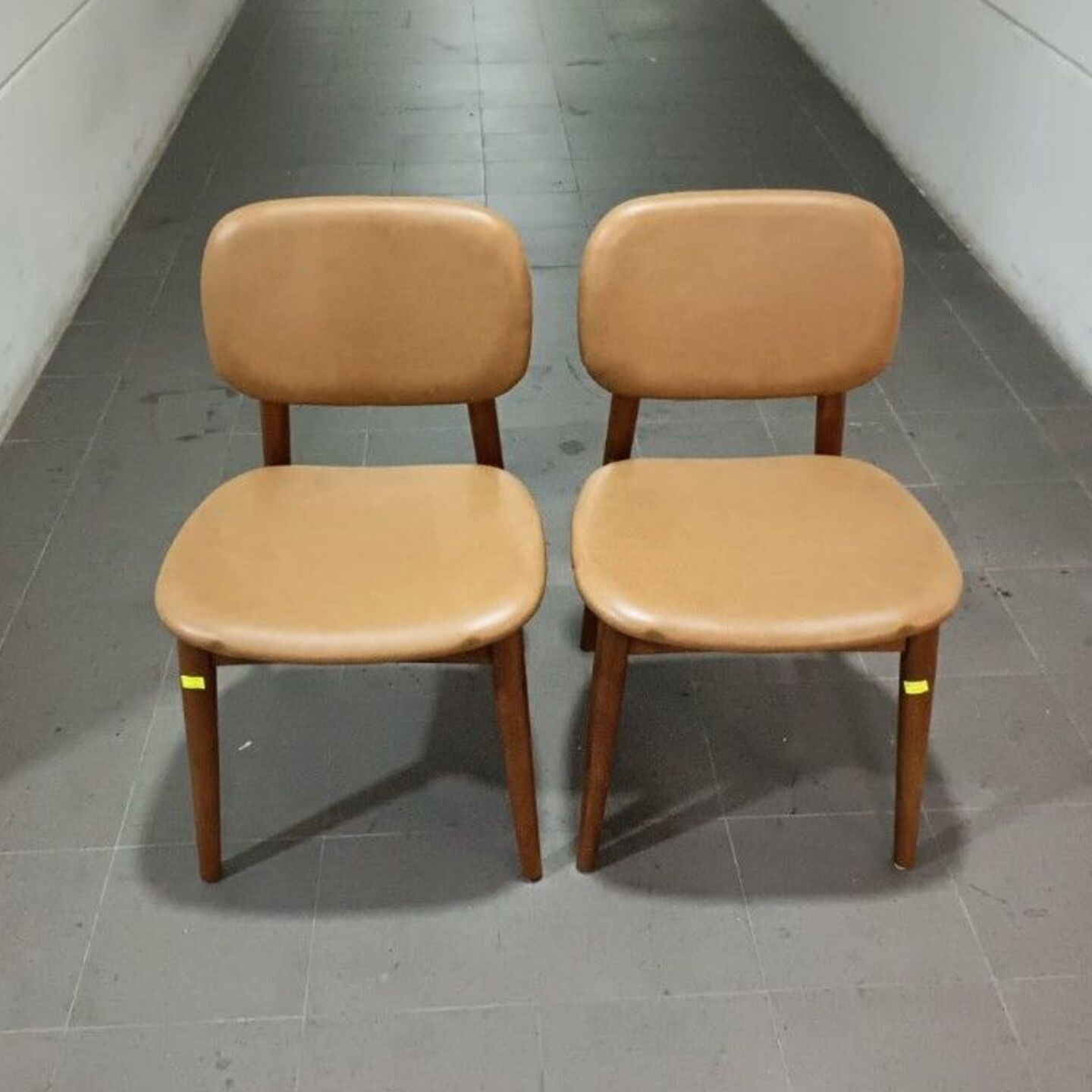 CHUNGHA Top Grain Leather Dining Chairs Walnut - set of 2