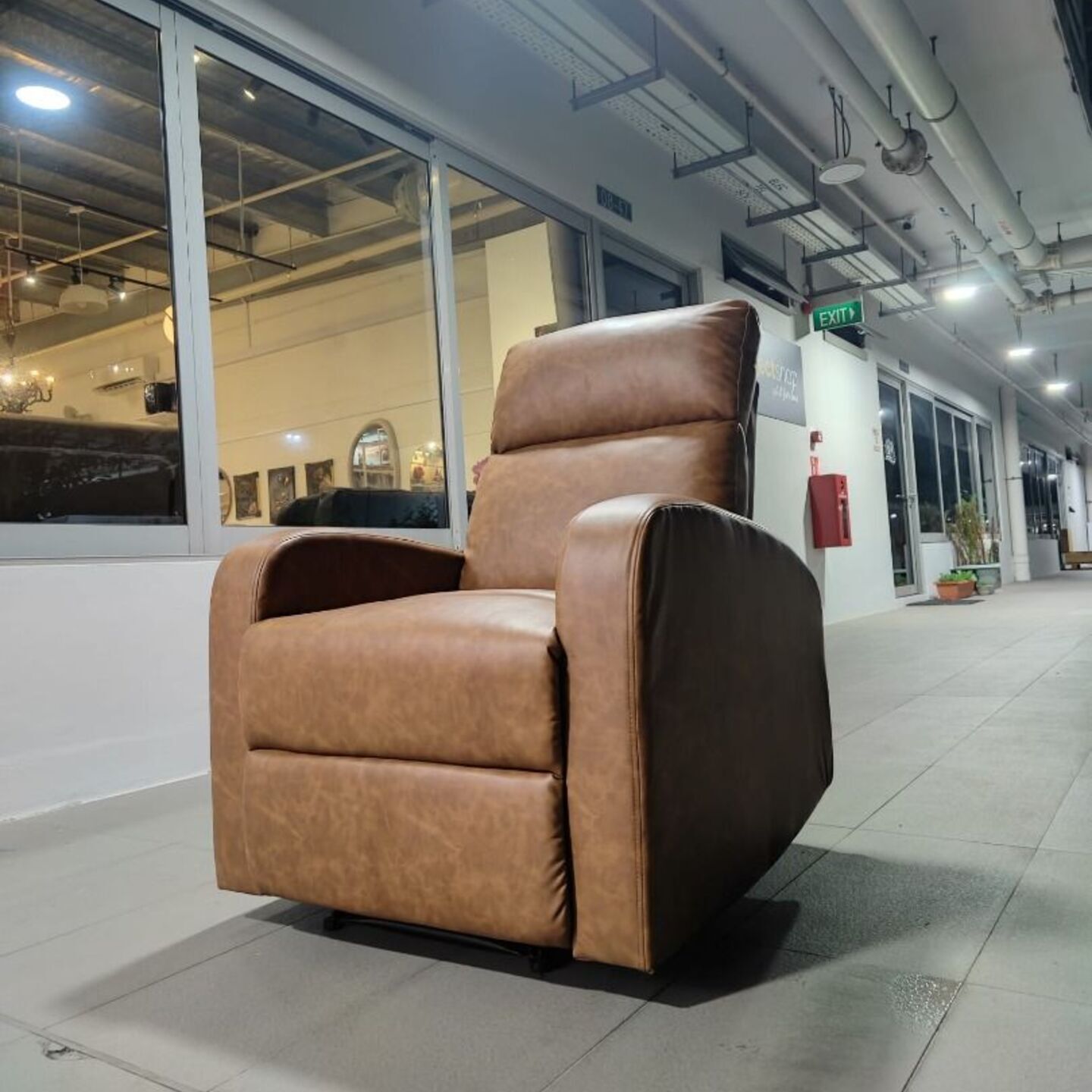 DIAZ 1 Seater Recliner Amchair in Brown