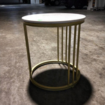 TRACI Contemporary Marble Top Side Table in GOLD FRAME