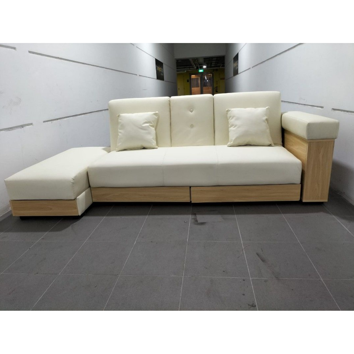 MIKO Storage Sofa Bed in BEIGE FABRIC
