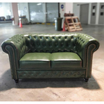 SALVADORE X 2 Seater Chesterfield Sofa in EMERALD GREEN PU
