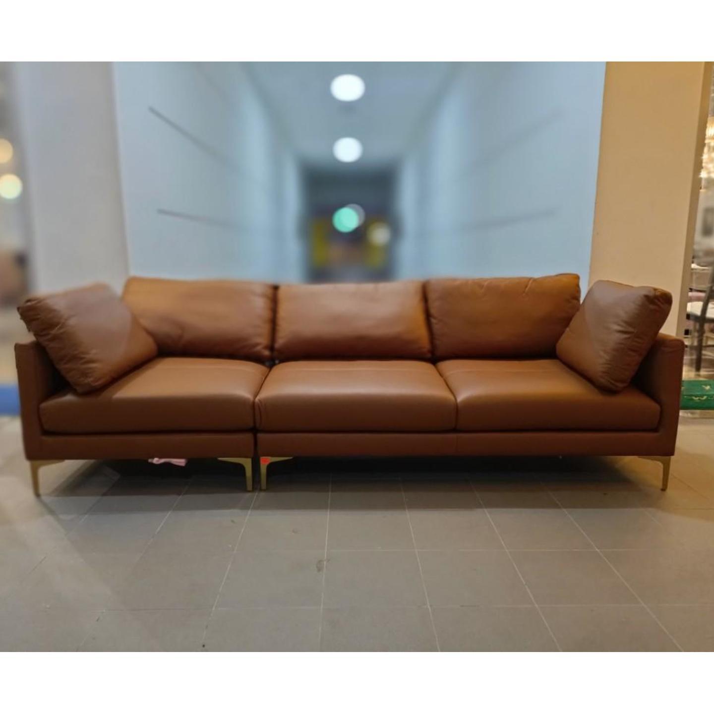 LAMBERT 4 Seater Full Genuine Leather Sofa in MOCHA