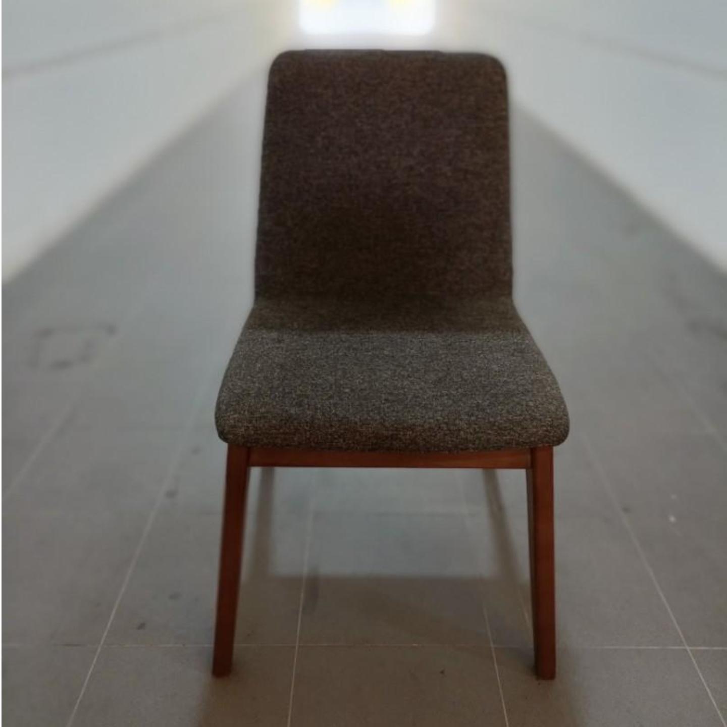 WHITTE Chair in WALNUT &, Dark Granite Fabric