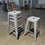 4 x DENVER Metal Bar Stools in METALLIC GREY