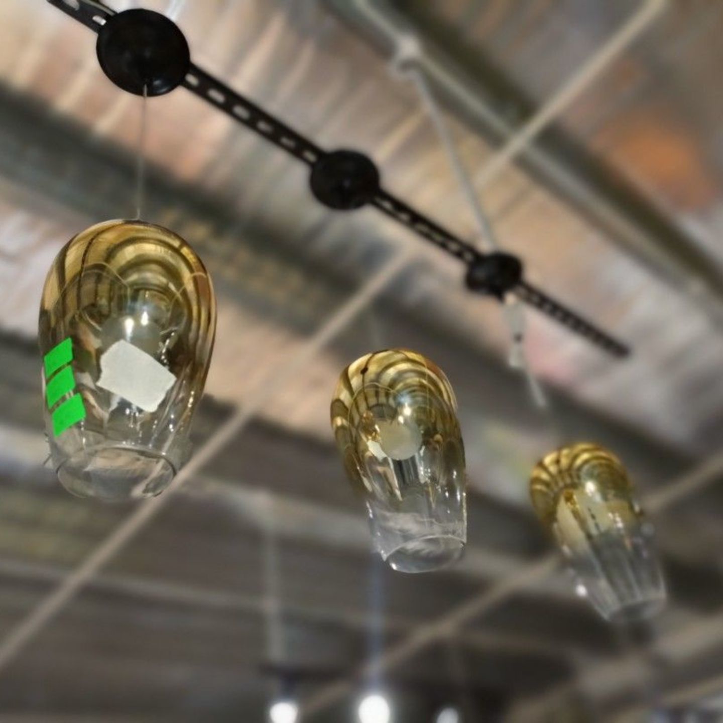 3 x GROZEN Glass Hanging Pendant Lamps