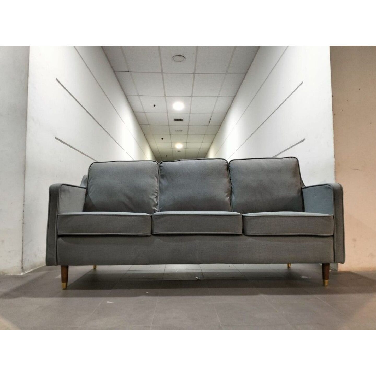 PET FRIENDLY VALENTE DESIGNS 3 Seater Sofa in STEEL GREY TECH FABRIC (50719-P9)