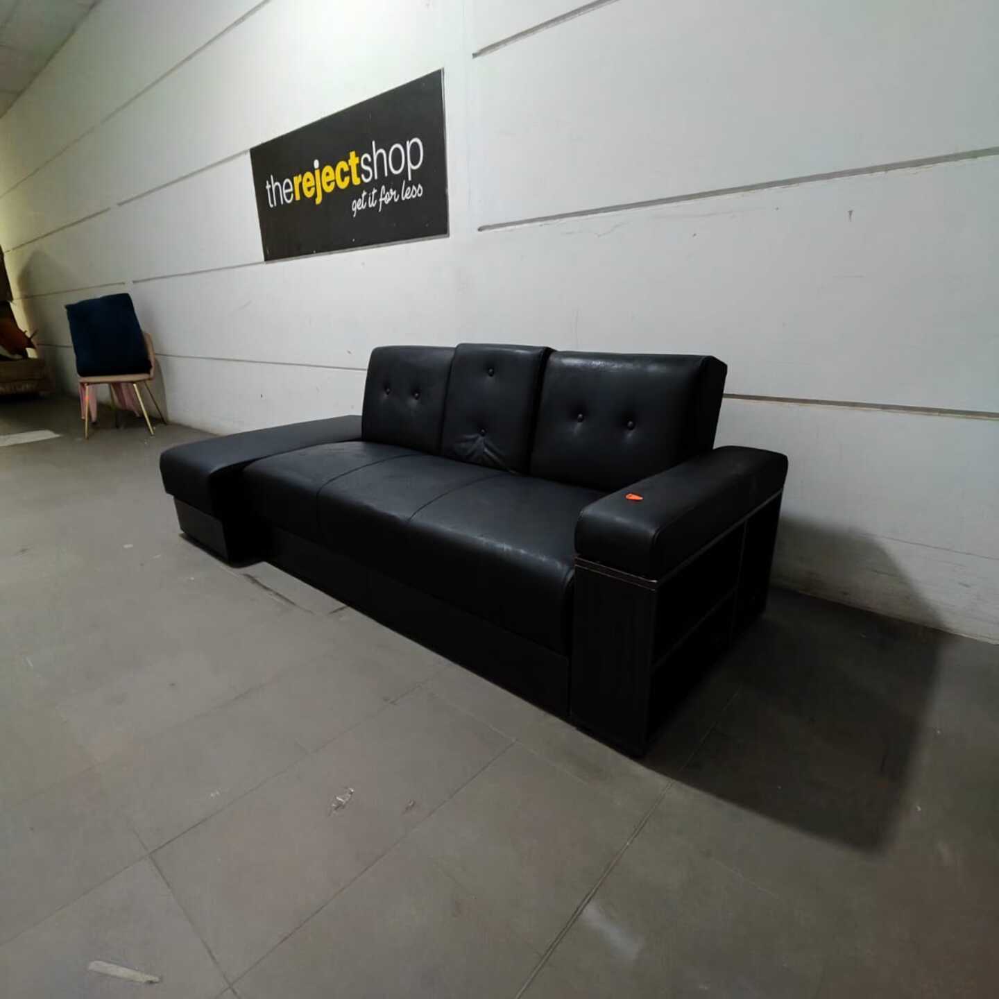 MIKO Storage Sofa Bed in black PVC