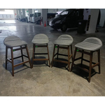 4 x KNIGHTLEY Bar Stool in GREY FABRIC Cushion