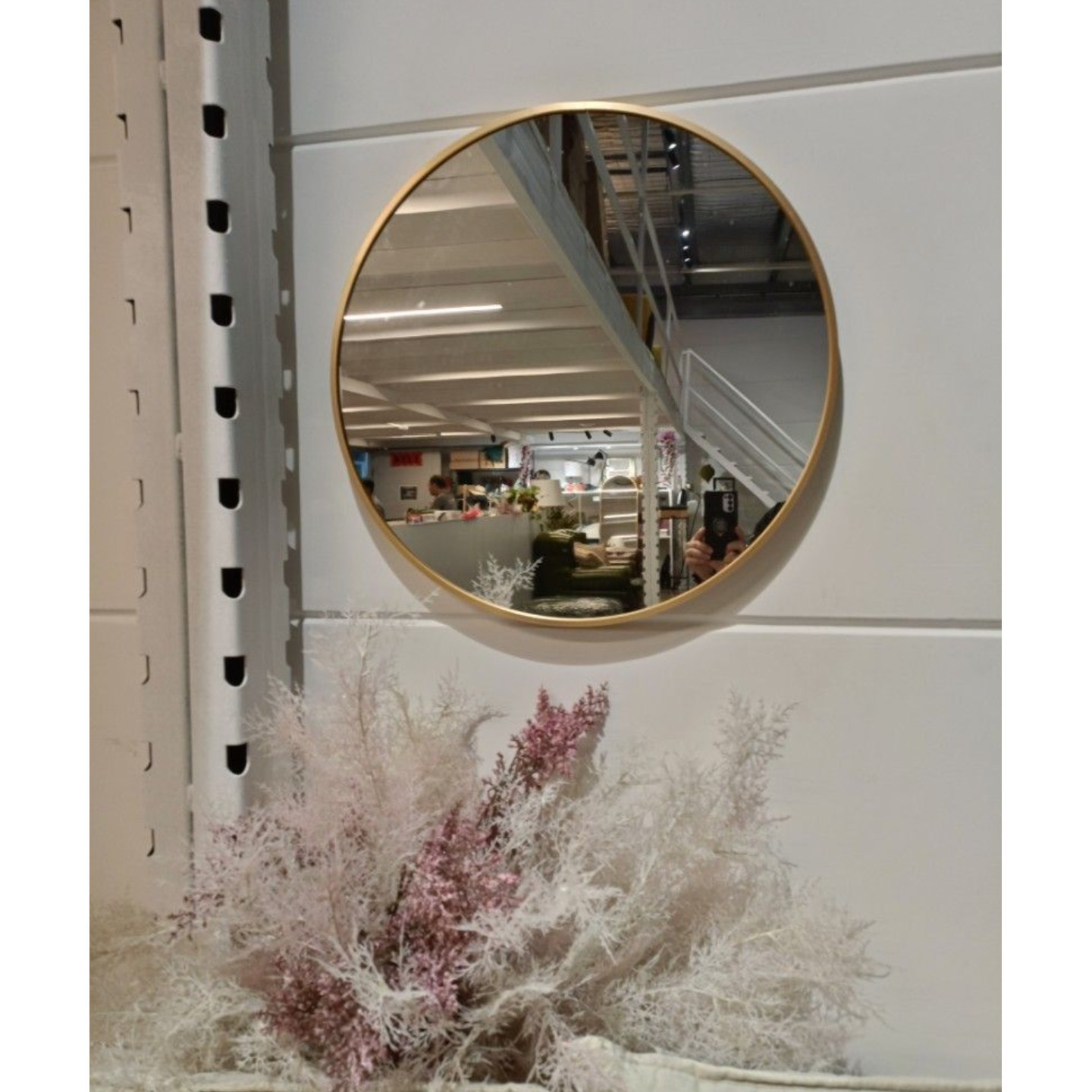 KIRKLAND Gold Frame Round Mirror 60cm