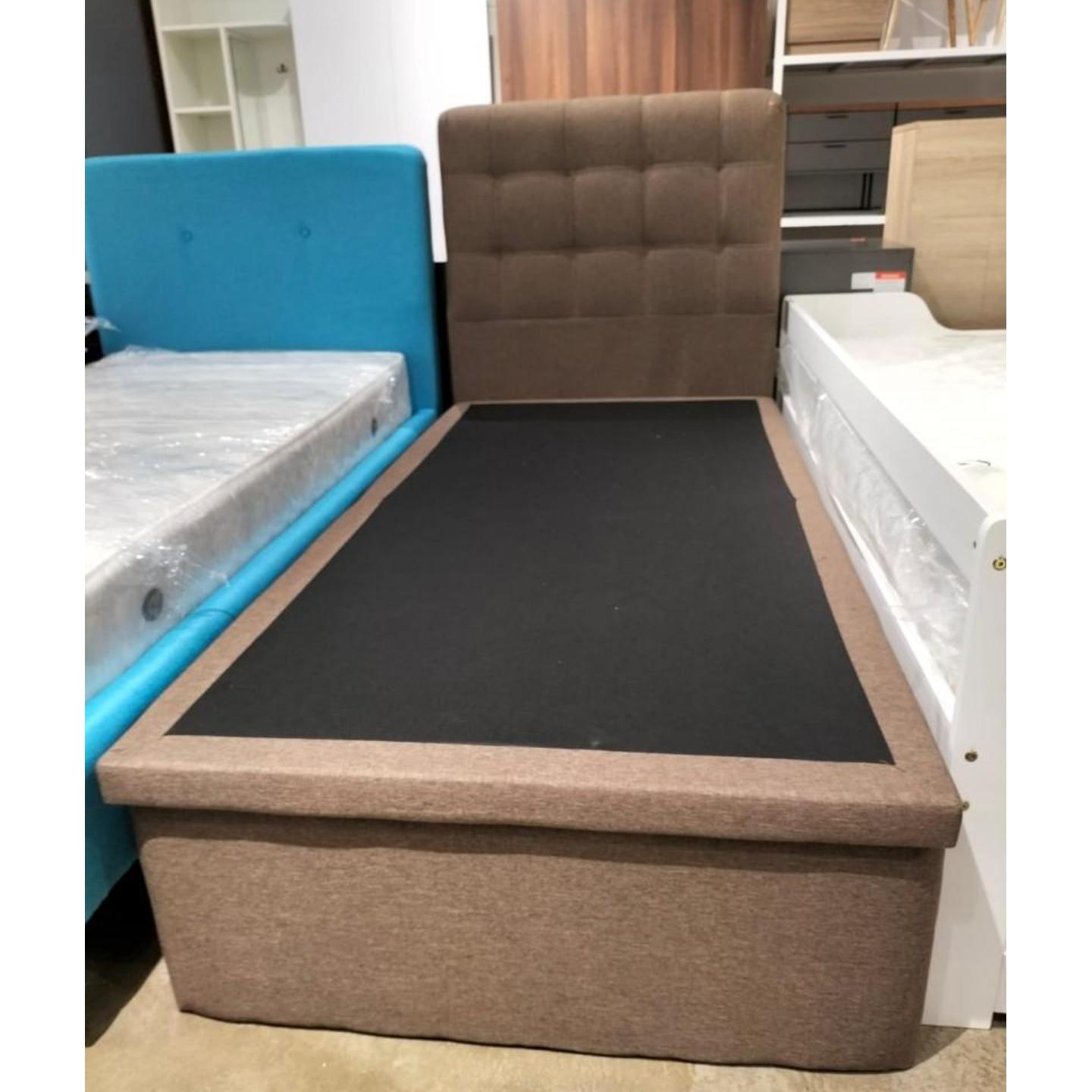 PARADIZE Single Storage Bed in BROWN FABRIC