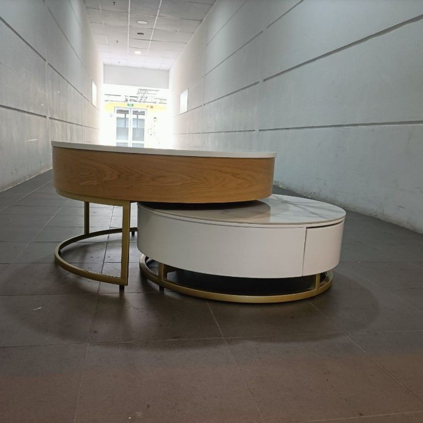 HERACLES II Nesting Coffee Table in NATURAL - 80CM