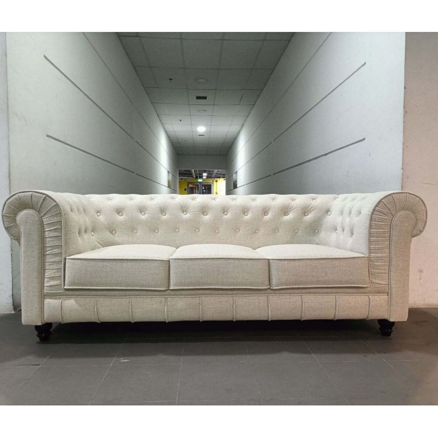 STAR BUY - CAT FRIENDLY SALVADO II 3 Seater Chesterfield Sofa in DOVER WHITE TECH FABRIC