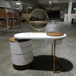 YUNA Dressing Table with Matt Gold Frame