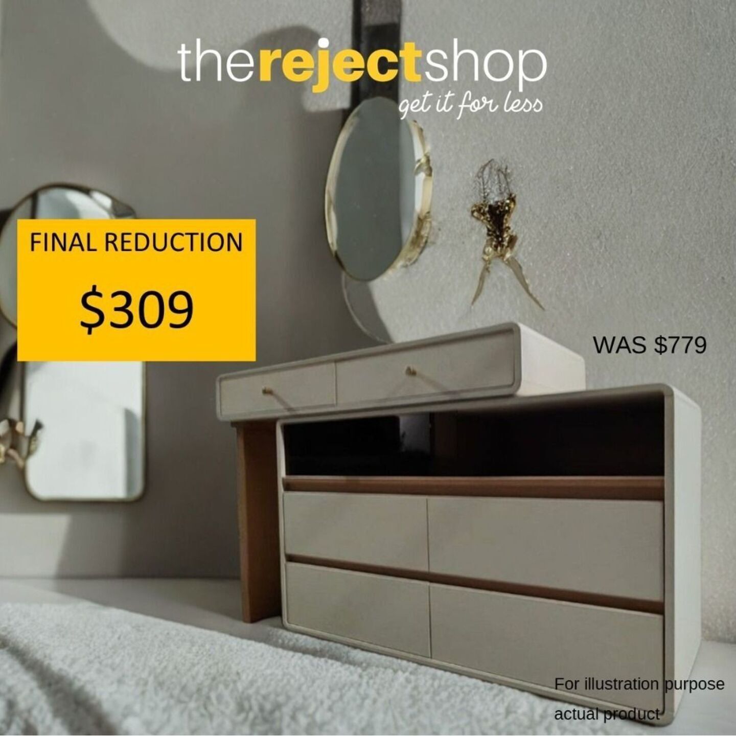 KALLIÑGA Extendable Dressing Table with 6 Drawers