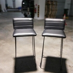 2 x AREN Vintage Faux Leather Bar Stool in BLACK
