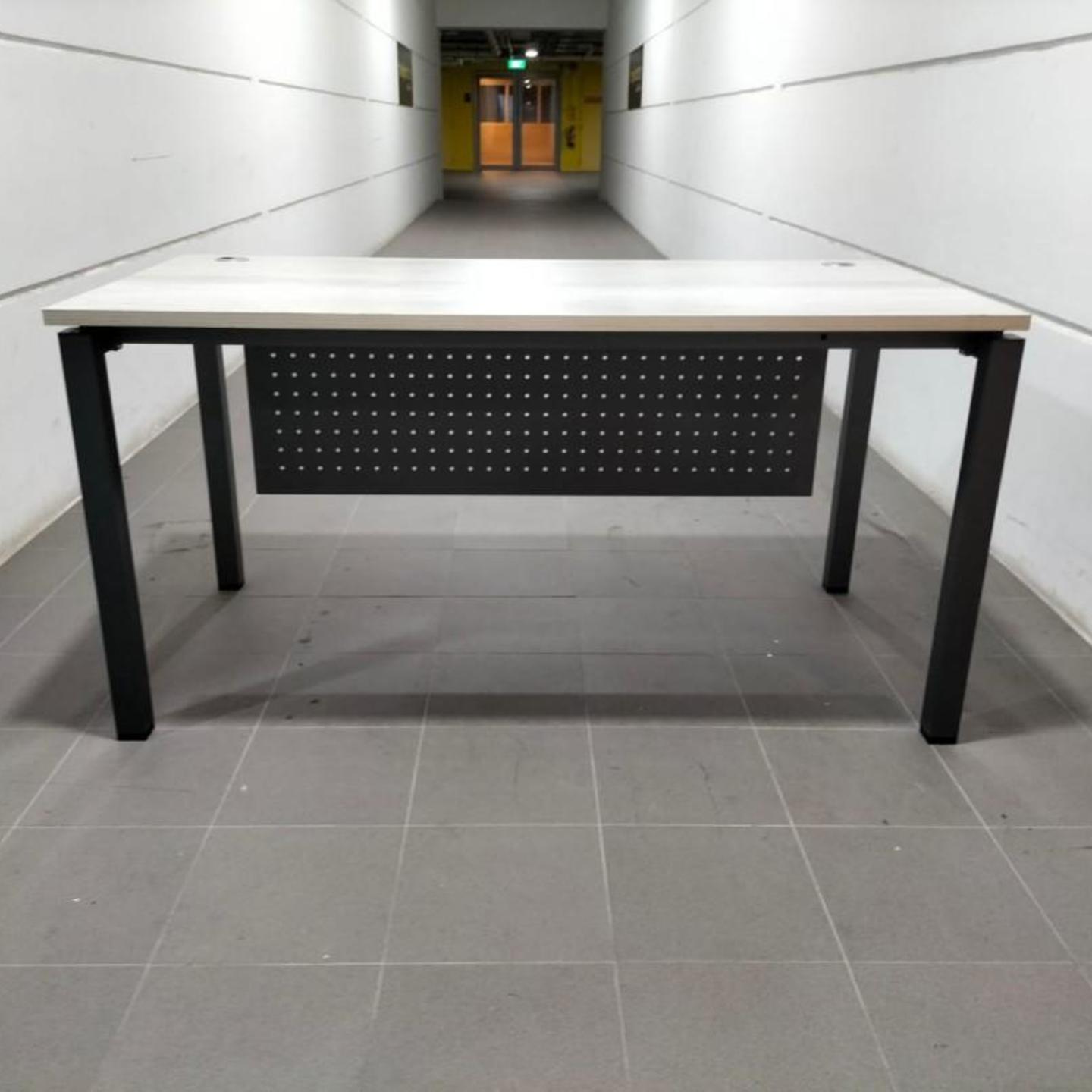 MAKURA Office Working Table in ASH and Dark Grey Frame