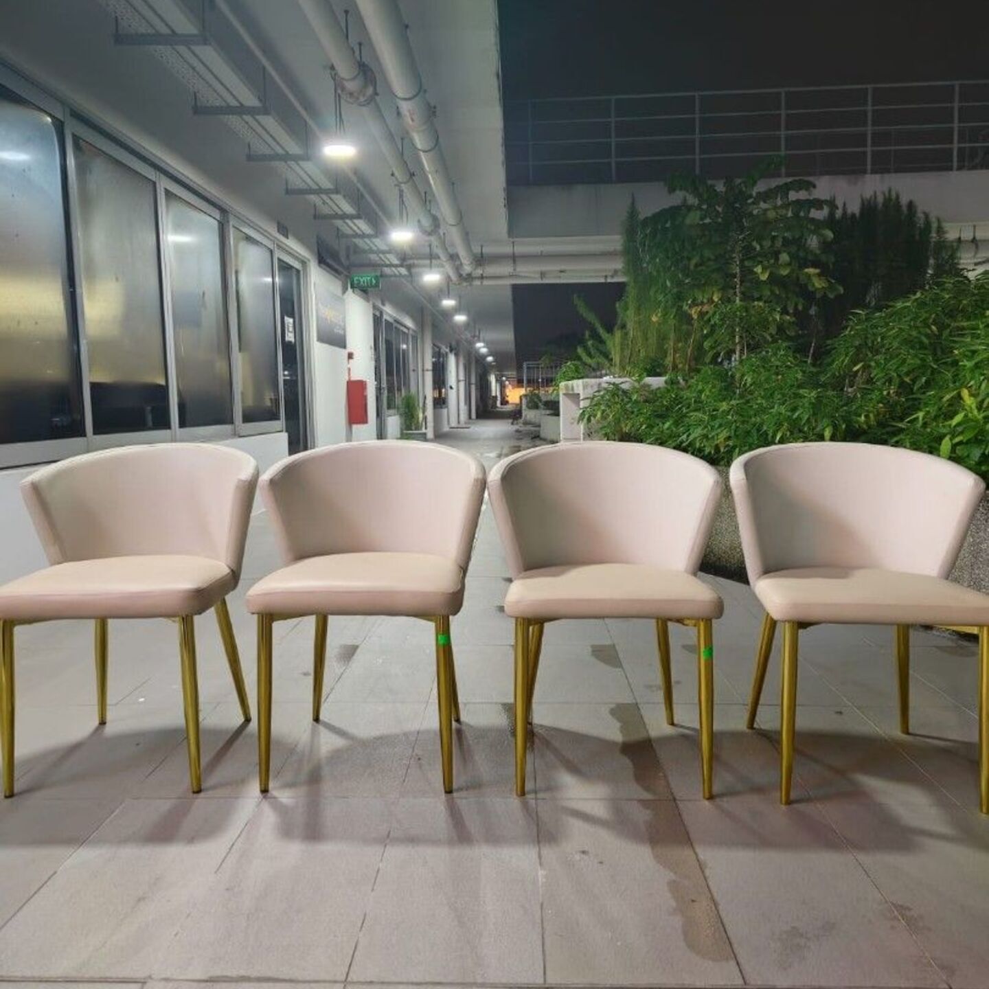 POSZAR Dining Armchairs with Gold Legs (set of 4)