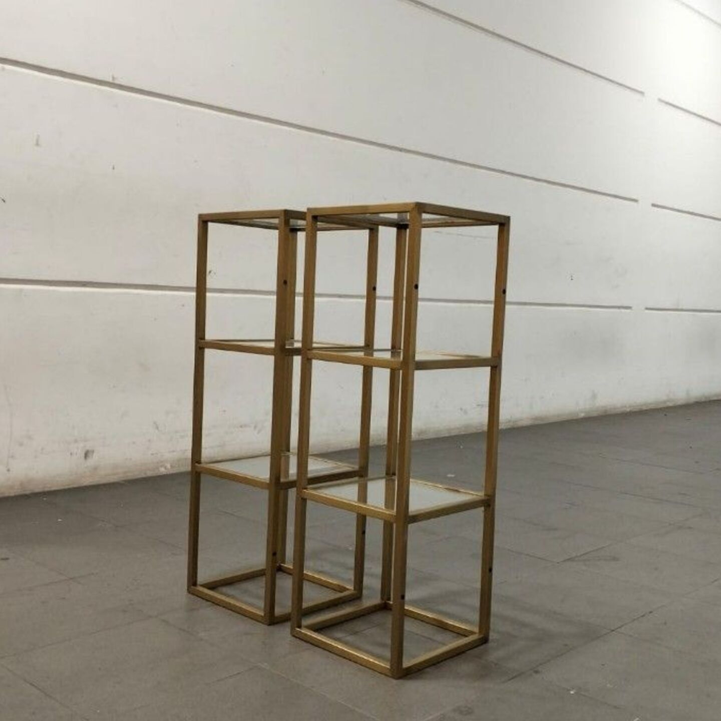 NADINE Minimalist Gold Framed Wall Display Shelf (set of 2)