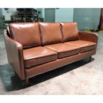 (PRE-ORDER) VALENTE Designer 3 Seater Modern Sofa in GLOSS BROWN PU - Estimated Delivery in Mid August 2021