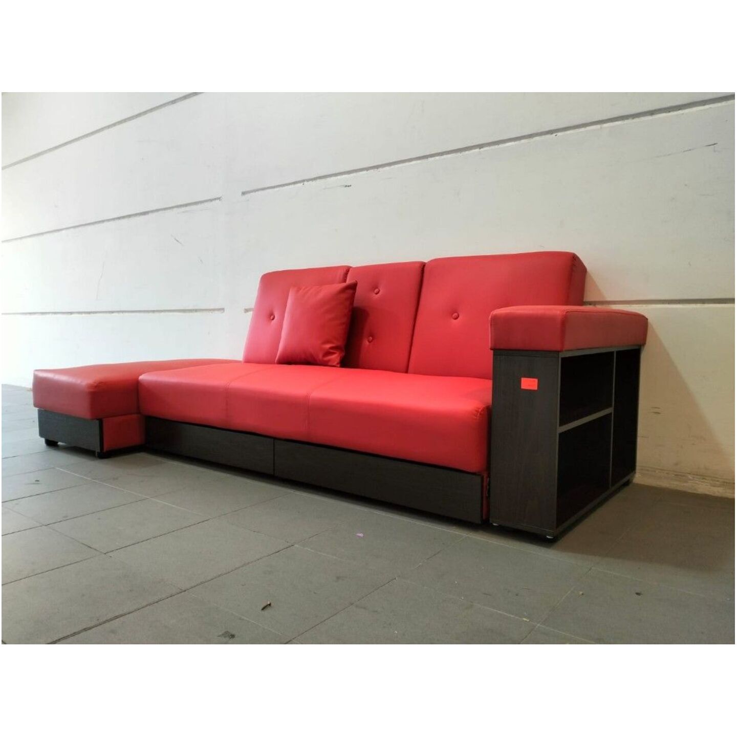 MIKO Storage Sofa Bed in RED PVC